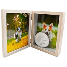 5x7 Pet Memorial Box-3 Photos  Paw Print Display with 180  Hinges for Dogs Cats