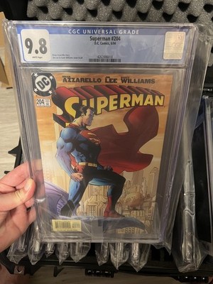 Superman #204 CGC 9.8  by Jim Lee & Scott Williams - Iconic Jim Lee Cover
