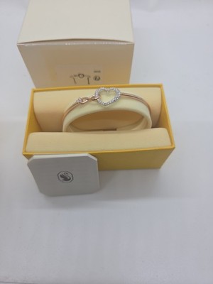 Swarovski Hyperbola Bangle Infinity and Heart, White, Mixed Metal Finish 5518869