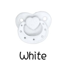 WHITE Micro Preemie Pacifier w/Custom Nipple For Silicone Babies