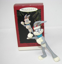 1995 Hallmark Keepsake Bugs Bunny Snowballs Looney Tunes Christmas Ornament box