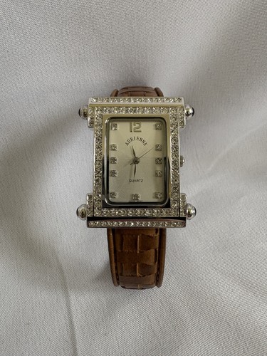 Adrienne Ladies Limited Edition Quartz Watch With Woven Caramel Leather Strap