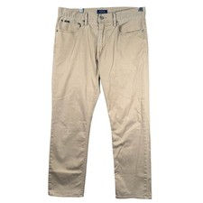 Polo Ralph Lauren Chino Pants Mens 32x30 Beige Stretch Slim Fit Preppy