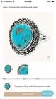 Vintage Navajo Sterling Silver Oval Blue Turquoise Bezel Set Size 6 With roping