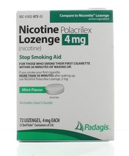 Padagis Nicotine Polacrilex Lozenge 4MG 72ct Mint Flavor FREE SHIPPING