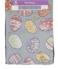 Easter Egg Tapestry Table Runner 13”x70”