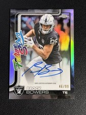 2025 Topps Chrome Football Brock Bowers Future Stars Auto On Card /99 Autograph