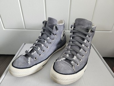 Converse Chuck Taylor All Star Hi Top Grau Wildleder Fell Gefüttert UK 7 EUR 40