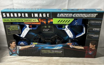 Sharper Image Lazer Conquest Dual Blaster & Target Kit 2 Player Set New In Box