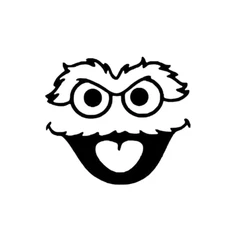 Oscar the Grouch Face Vinyl Decal Sticker -Multiple Colors & Sizes- SHIPS FREE!