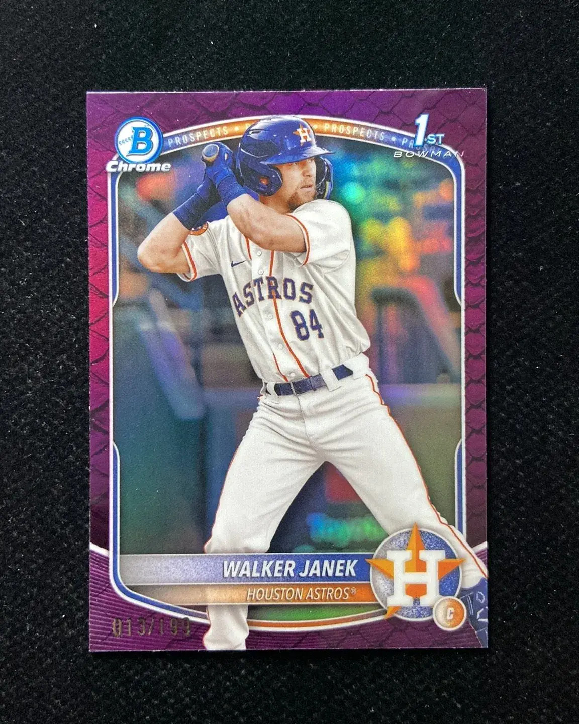 2025 Topps Chrome Bowman 1st Walker Janek #BCP-15 Fuchsia Pros-Reptilian /199 HD