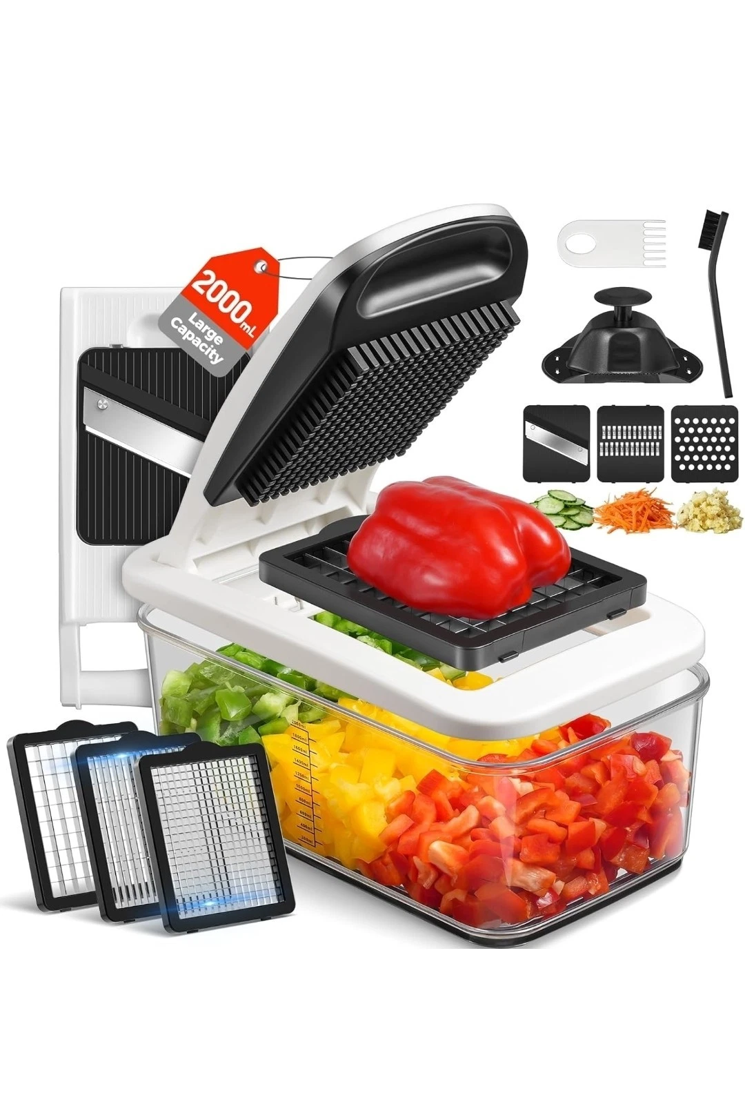 Vegetable Chopper, Mandoline Vegetable Slicer & Dicer for Quick Food Prep