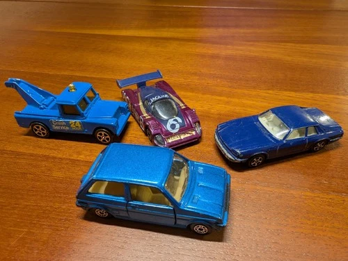 Vintage Corgi Juniors model cars, Austin Mini Metro Jaguar XJS XJR12 Land Rover