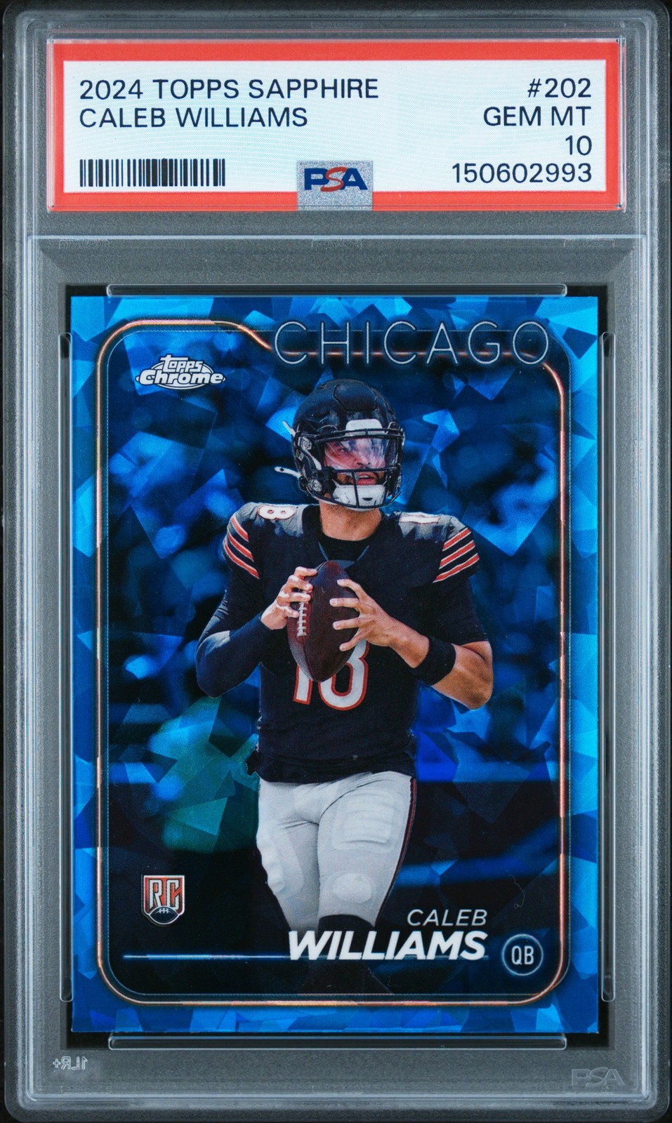 2024 TOPPS CHROME SAPPHIRE #202 CALEB WILLIAMS PSA 10