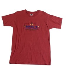 Santa Fe New Mexico Kokopelli Red Sourvenir T-Shirt Embroidered USA-Made Medium