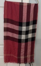 NWT Burberry Half Mega Check Silk Cashmere Sc...