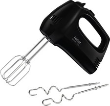 Tefal Handmixer HT3108 300W Schwarz 5 Stufen Edelstahl Quirle