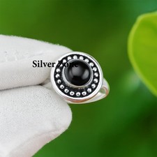 Black Onyx Gemstone 925 Sterling Silver Handmade Jewelry Ring Size 5 to 13