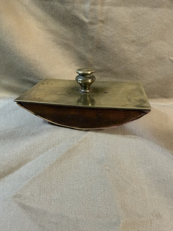 Vintage Antique Rocking Ink Blotter - Brass & Wood