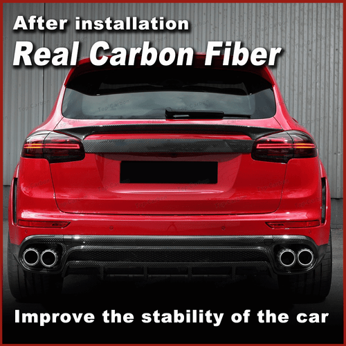 Spoiler carbonio centro spoiler posteriore labbro bagagliaio per Porsche Cayenne 958 15-17 - Foto 2 di 12