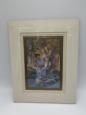 VTG Maxfield Parrish Dream Light Art Print Double Matted NOS 1988