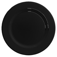 Emaille Teller | Flach | Ø 24 Cm | Schwarz Geschirr Camping Outdoor Essteller