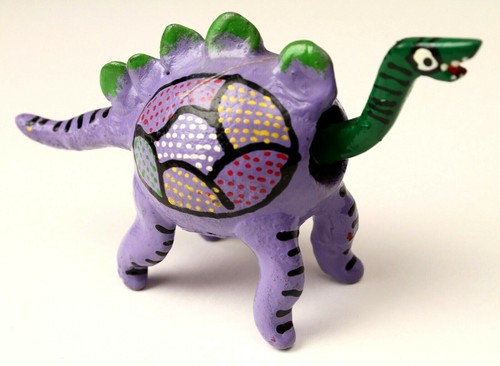 THREE PAPER MACHE DINOSAUR FIGURES HAND CRAFTED DECORATIVE AMUSMENT - Picture 2 of 11