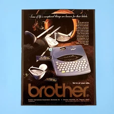1998 Brother Labeling Machine Print Advertisement with Golf Clubs