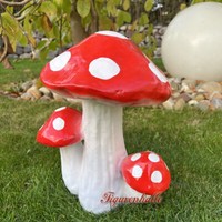 Pilz Pilze Fligenpilz Figur Statue Skulptur Gartenfigur Garten Deko Gartenzwerg