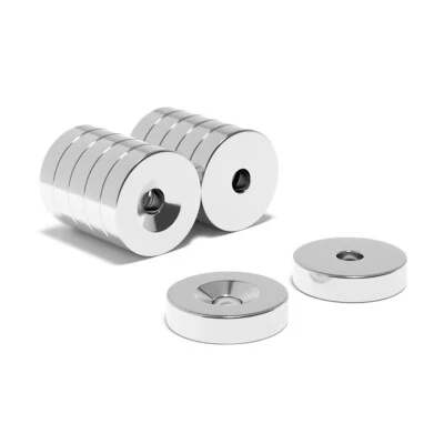 MAGNET STORE LIMITED Strong Neodymium Countersunk Magnets 25mm x 5mm x (6mm hole) N45 Disc UK SELLER