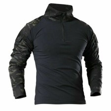 Airsoft Men's Combat Shirts Long Sleeve Tactical Military T-Shirts Camo Hiking