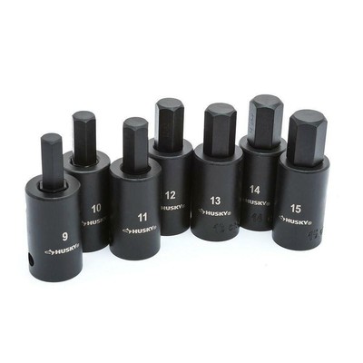 Husky 7-piece Impact Hex Bit Socket Tool Set 1/2