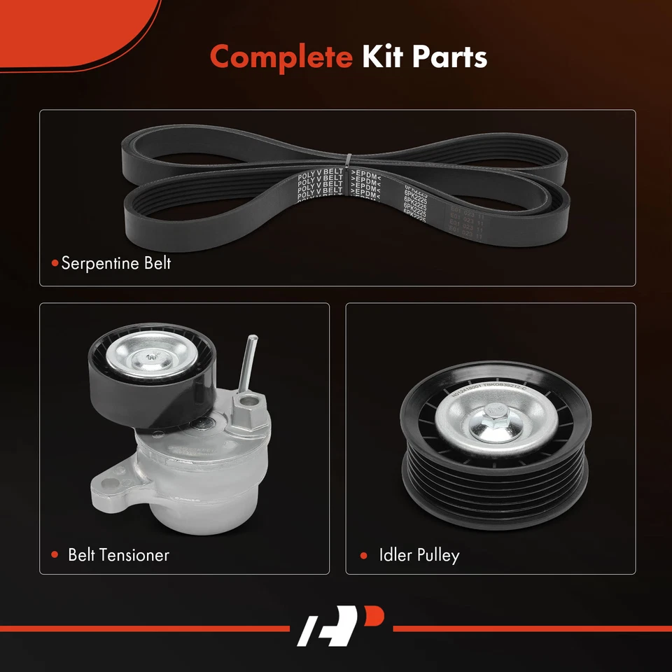 3x Serpentine Belt Drive Component Kit for  Mercedes-Benz GLE350 GLE400 GLK350 - Image 2 of 4