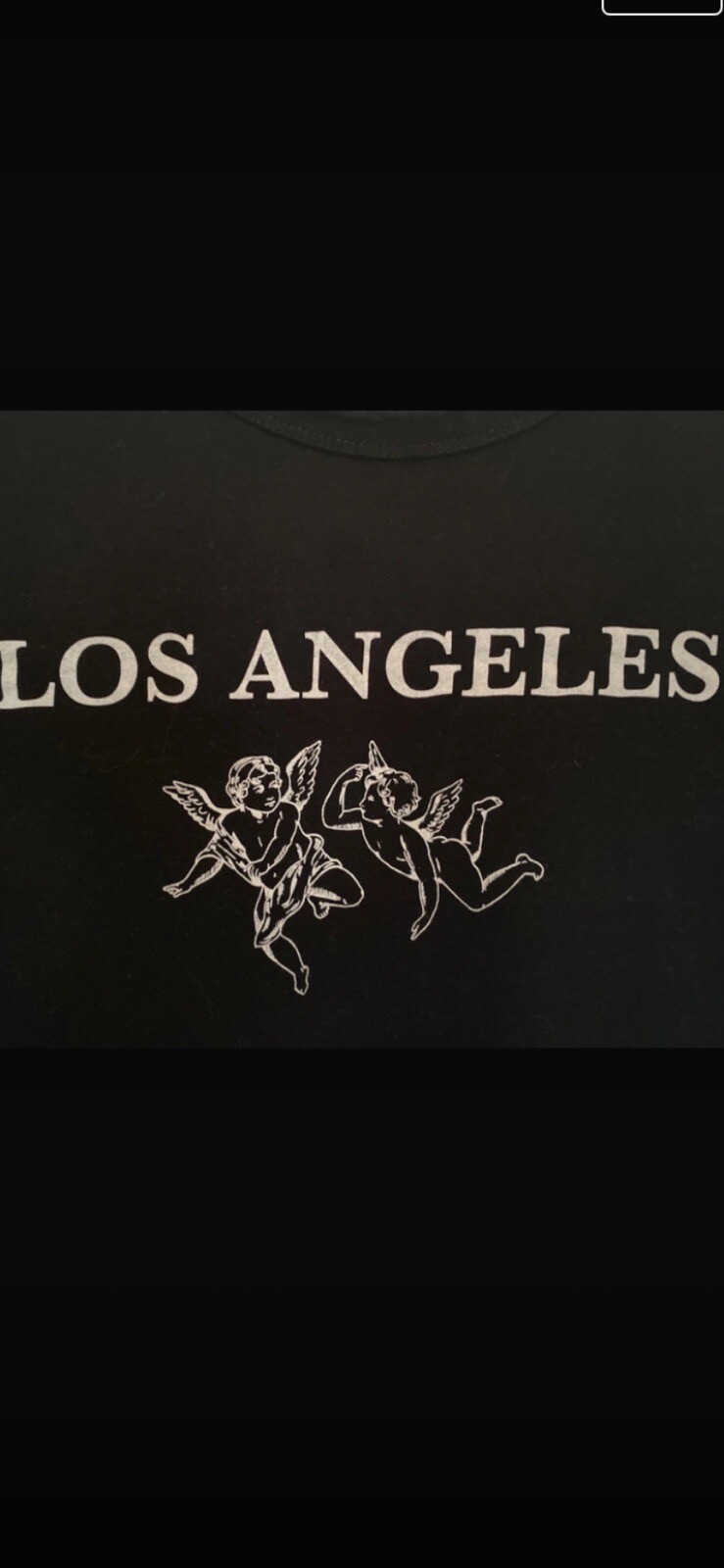 Ladies Zara Los Angeles Black White Tshirt Top Size Medium Crop eBay