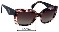 SFx Replacement Sunglass Lenses fits Prada SPR 03Q - 55mm Wide
