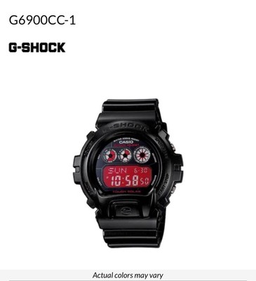 CASIO G-SHOCK G-6900CC Black/ Red Tough Solar Digital Watch Extremely Rare 