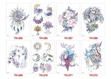 8 X Woman Animal Flowers Temporary Waterproof Tattoo Body Arm Stickers US
