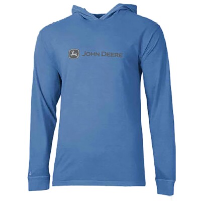 John Deere - Men's Hooded Long Sleeved Shirt - Many Sizes - Lightweight - New
