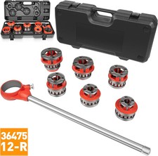 36475 12-R 1/2" - 2" NPT Manual Exposed Ratchet Pipe Threader Heavy-Duty 6 Dies