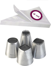 Churros Eclairs Meringue Choux Pastry Piping Bags and Nozzles,Extra Large Piping