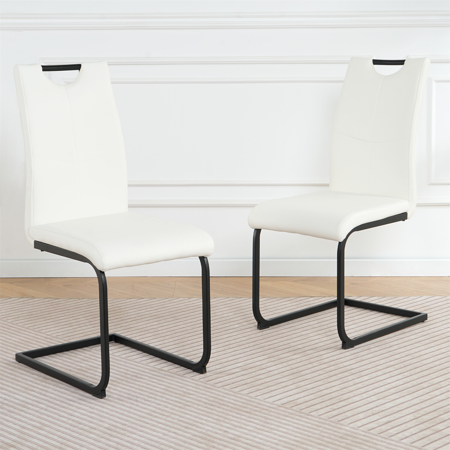 Set of 2/4 PU Upholstered Dining Chairs for Kitchen or Side Use