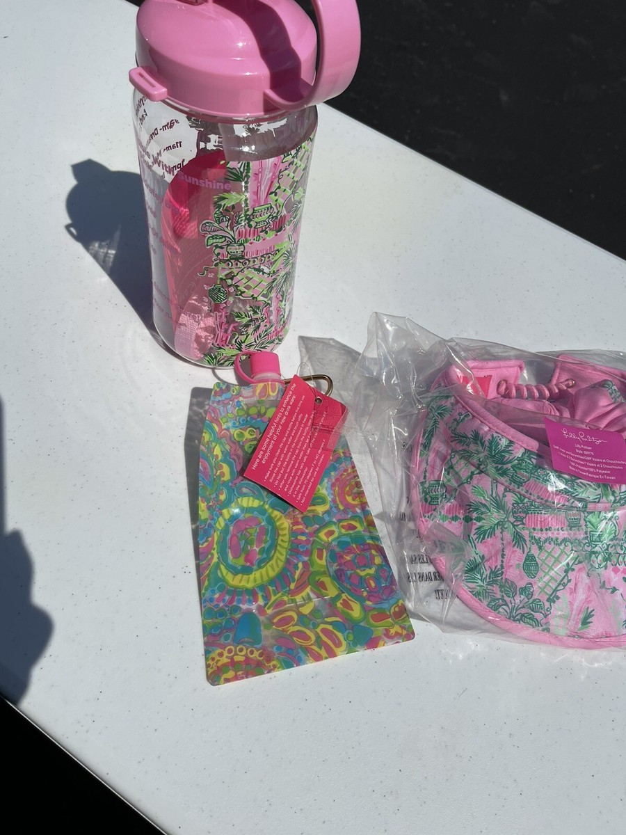LILLY PULITZER NIB Visor & 2 Scrunchies Mandevilla Baby Always Worth It OS Lilly Pulitzer Visor OS Mandevilla Baby Always Worth It Pink  main image 3