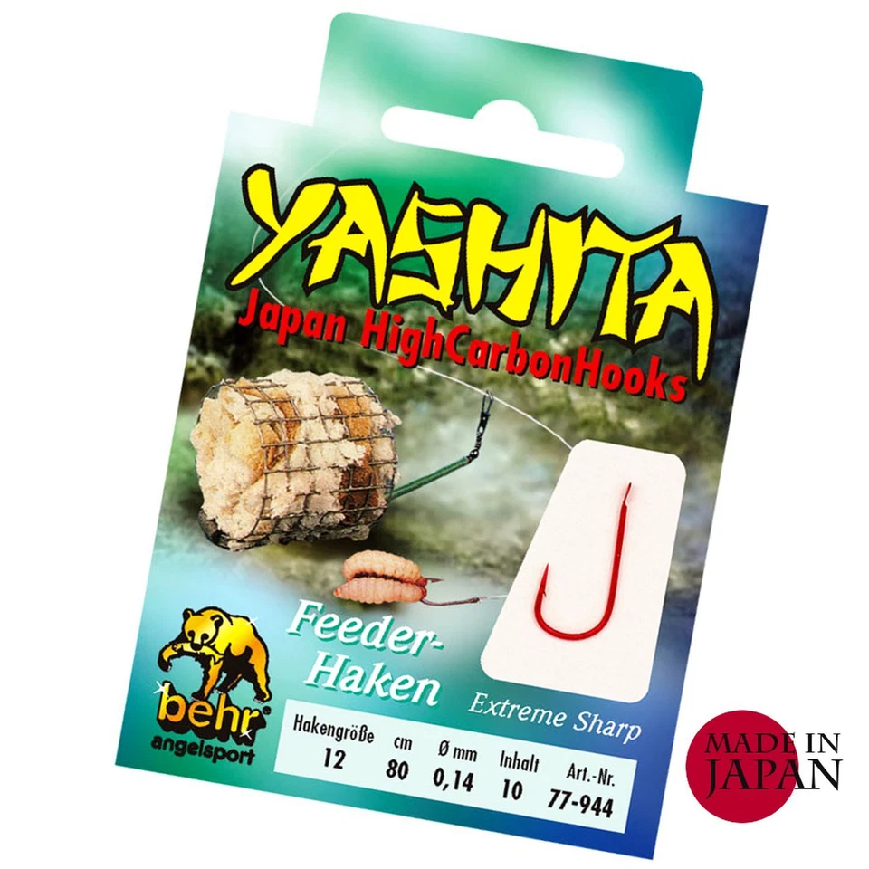 BEHR Feederhaken spezial rot Feeder Haken Angelhaken gebunden Einzelhaken Friedfisch
