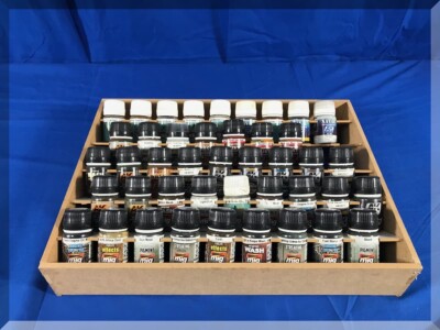 AK MIG MODEL PAINTS & RACK - LOT 9 - 43 NEW & USED BOTTLES - FREE SHIPPING