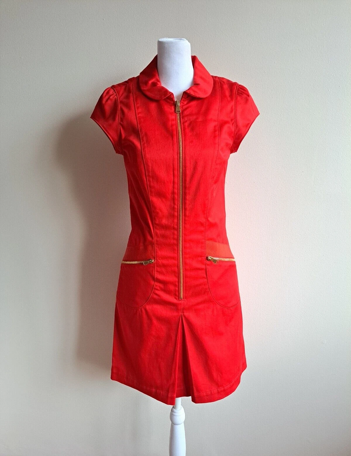 LOUIS VUITTON（LV） Abito Louis Vuitton rosso manica cappuccio cotone oro cerniera nuovo tg IT38