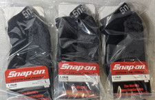 BLACK Snap-On LOW PROFILE Socks Large (7-12) MADE IN USA! *3 Pairs*