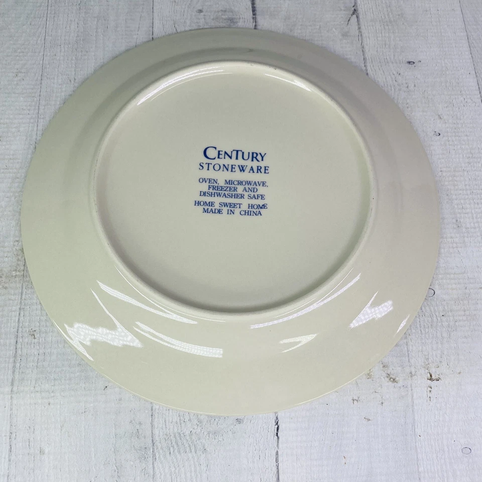 Century HOME SWEET HOME Floral House Oven Safe Stoneware Dinner Plates Set of 4 - Image 3 of 4
