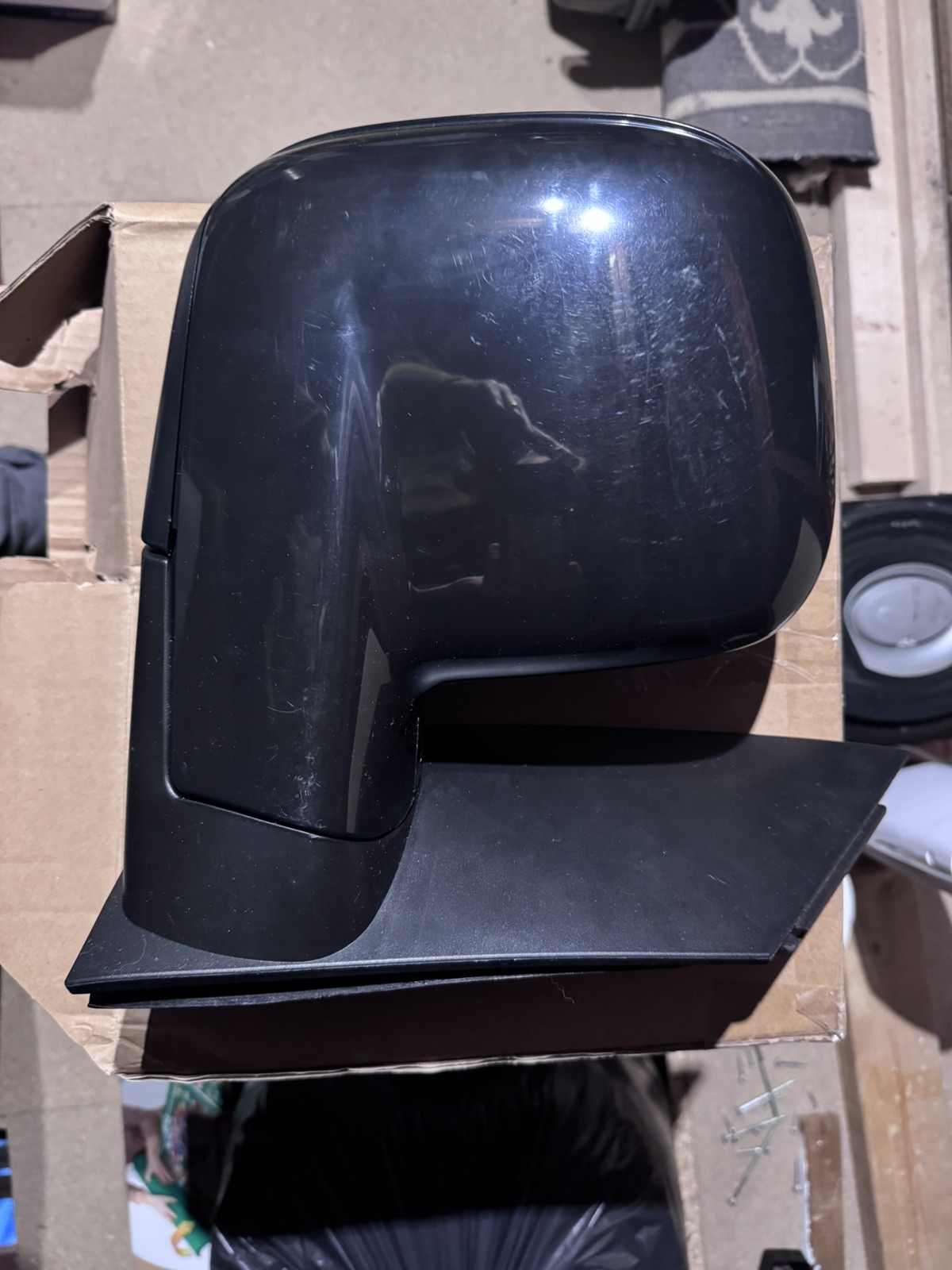 VW Caddy Van Mk3 Wing Mirror Manual Gloss Black Drivers Side Right Side 