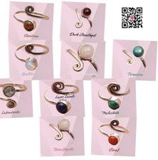 Gemstone Rings 925 Sterling Silver-Plated Fashion ADJUSTABLE OSFM