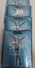 Vtg NOS Silkies Ultra Control Top Pantyhose Ultra Sheer Legs  Sz L 1 Black 3 Gry